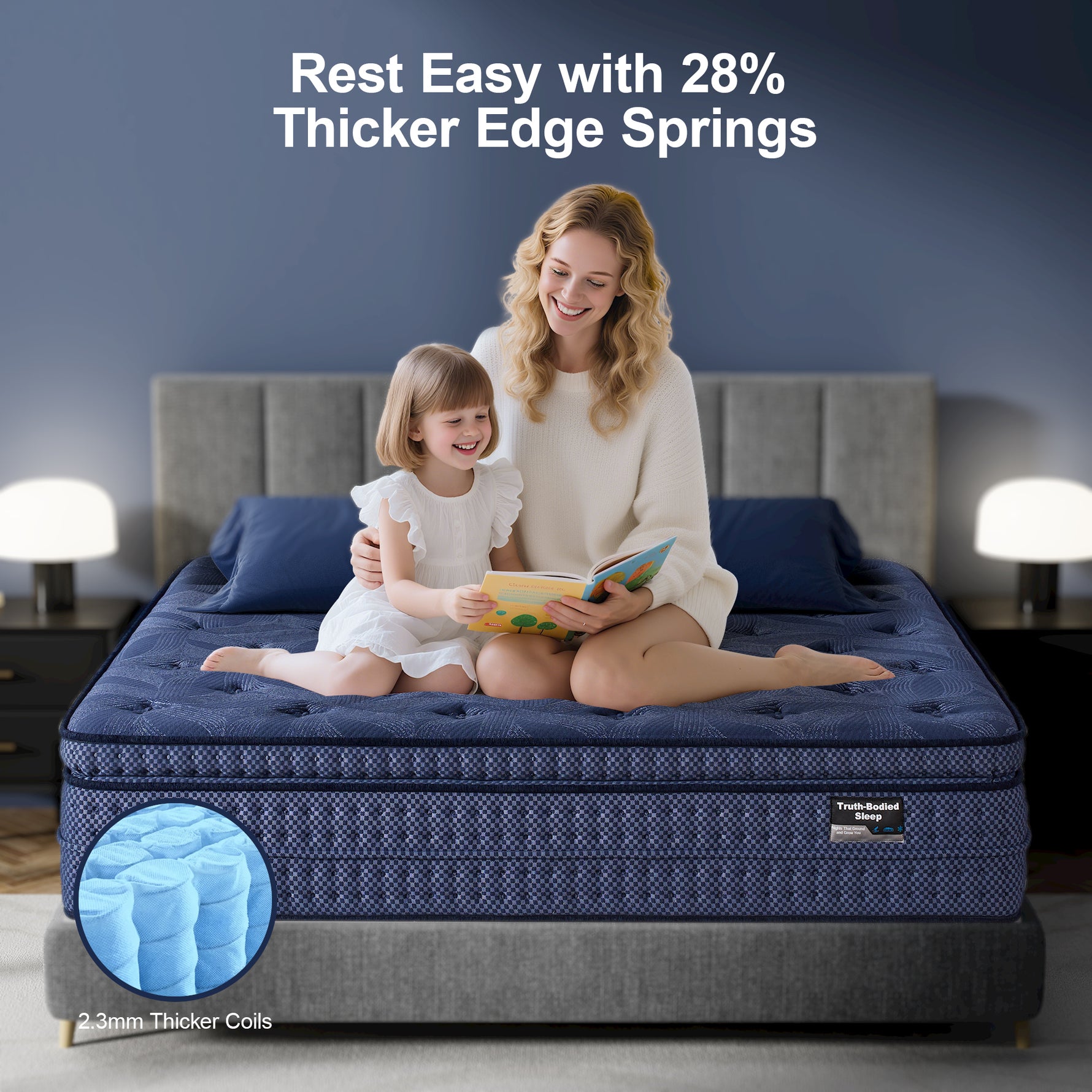 Luness Mattress Rest Easy with 28_Thicker Edge Springs