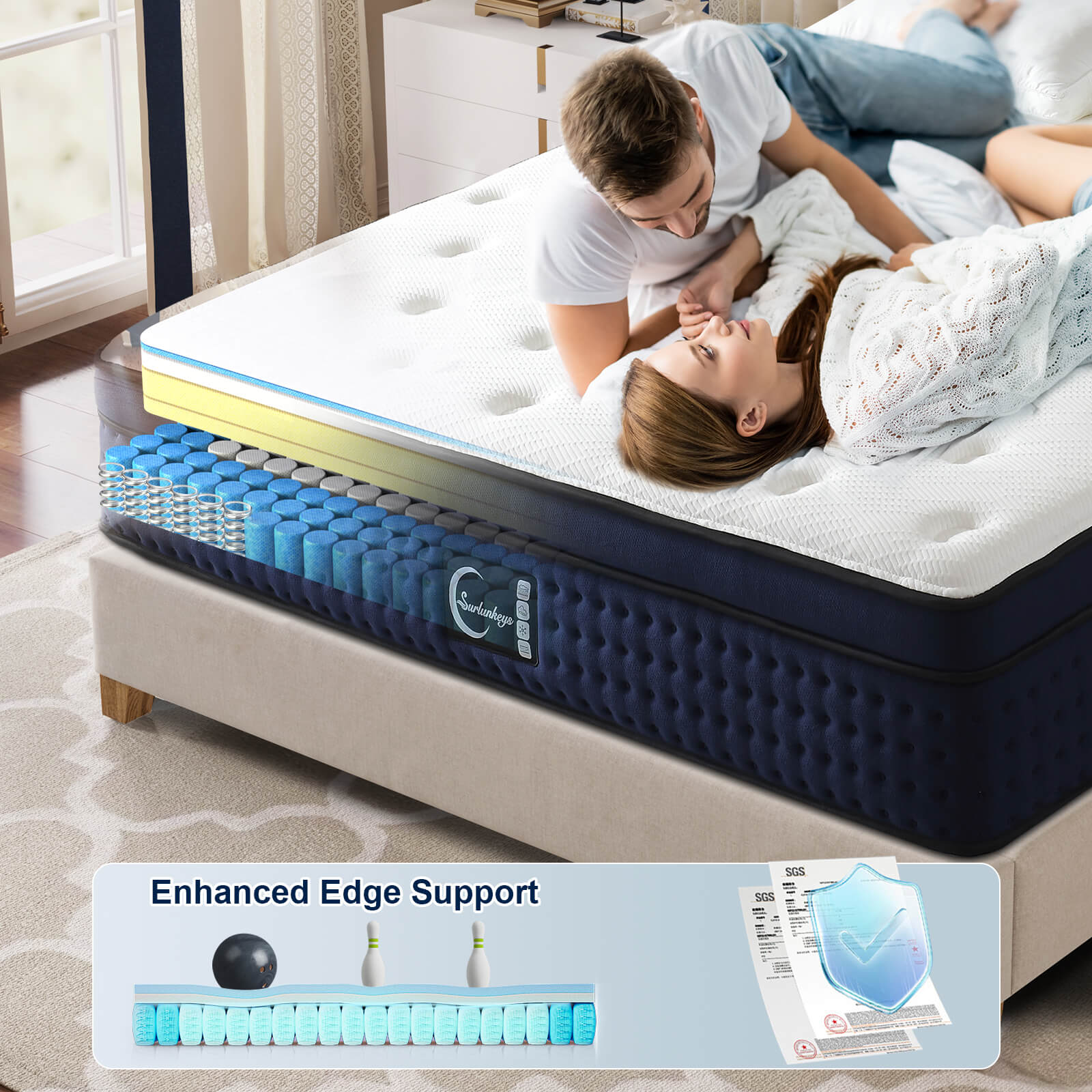 Surlunkeys LunaCalm Hybrid Mattress